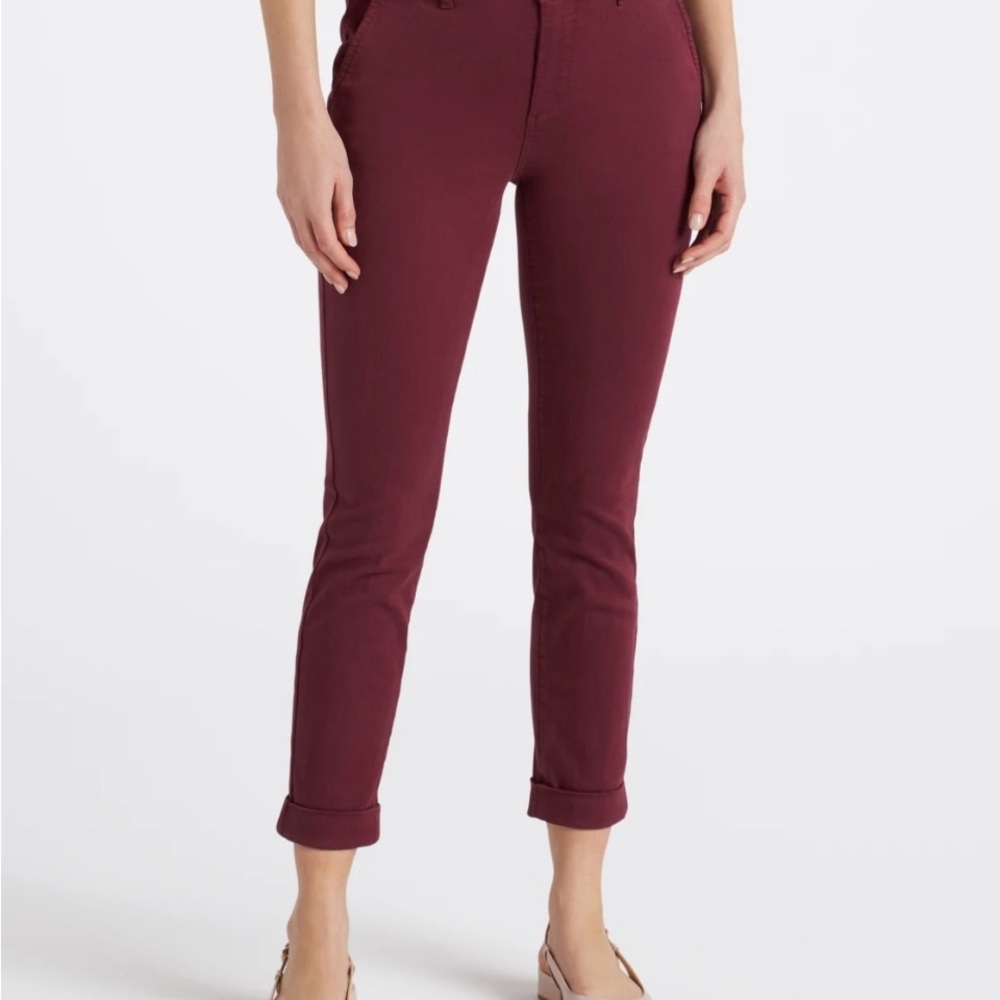 Burgundy Callie Cuffed Skinny Pant